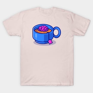 Brain Tea In Cup Cartoon T-Shirt